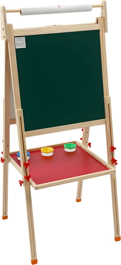Schildersezel - Schoolbord - Krijtbord - White board - Voor kinderen - Dubbelzijdigm - Hout