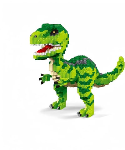 Dinosaurus Bouwstenen - Dino Puzzel - Huis Decoratie - Realistisch Ontwerp - 1542 Delen - Groen