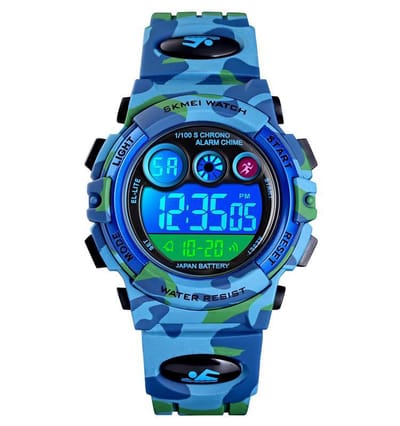 Kinderhorloge – Chronograaf – Waterdicht – Sports Watch Kids – Army Blue -Giftbox