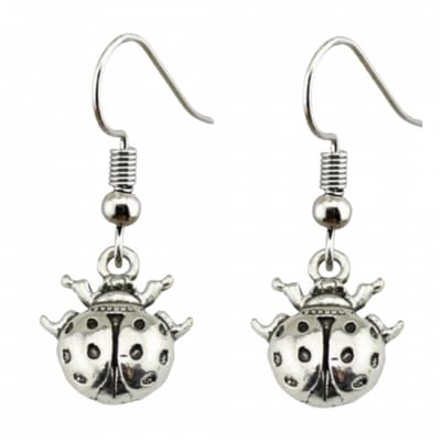 Lieveheersbeestjes oorbellen zilver