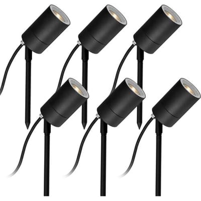 KS Verlichting 6x LED Pin Tuinspot Zwart