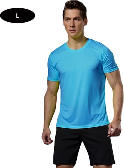 Bovista Sportshirt Heren - Sport - Fitness - Compressie Shirt - Corrigerend Hemd - Sportkleding - Mannen - Hemelsblauw - L
