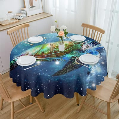 Sterrenhemel Graduele Zeeschildpad Rond Tafelkleed Waterdichte Tafelbeschermer Voor Bruiloftsfeest Decoratie Eettafelkleed 4pcs 33x48 Table mat gray