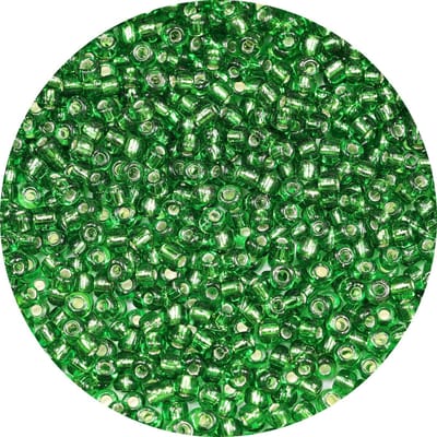 Groen zilver bekleed kleur 4mm rocailles ongeveer 1200 stks/100 gram in zak, 6/0 glazen ambachtelijke kralen voor het maken van armband en ketting (groen zilver gevoerd)
