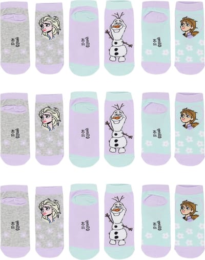 Frozen Sokken - 9 Paar - Maat 31/34 - Blauw - Paars - Kind