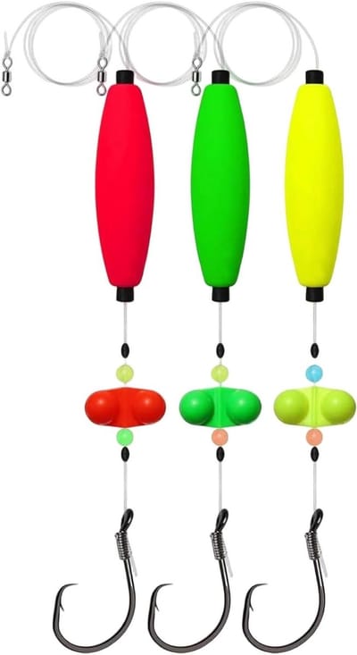 Meerval Vistuigen - Dobber Rigs - Gericht Vissen - Natuurlijke Aasbeweging - 3 Stuks - Fluorescerend