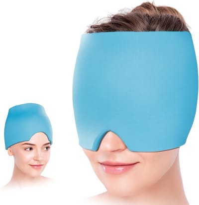 Oogmasker - Migraine Muts - Migraine Masker - Oogmasker koud - Hoofdpijn Masker - Hoofdpijnverlichting - Oogmasker gel - Gelkoelkap - Migraine - Elastische Koelkussen - Hoofdpijnreliefhoed - Geschikt voor hoofdpijn - angst - stressverlichting