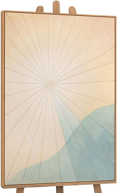 Canvas schilderij 120x80 cm handgeschilderd zonsopgang boven de zee – YS-Art Gallery – Lijst: Hout – Luxe wanddecoratie