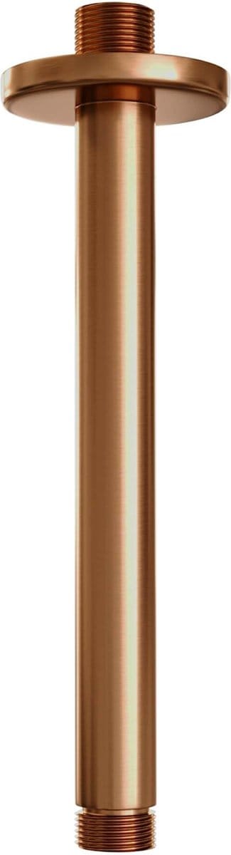 BRAUER Copper Carving thermostatische inbouw regendouche met drukknoppen SET 60 met 30 cm douchekop en plafondarm en 3-standen handdouche en doucheslang en wandaansluitbocht koper geborsteld PVD