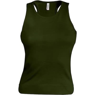 Tank Top Dames S Kariban Mouwloos Khaki 100% Katoen