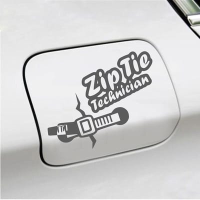 Bumpersticker - Zip Tie Technician - 11,2 X 14,8 - Antraciet