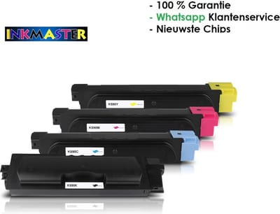 Actie! Inkmaster premium huismerk multipack 4 toners Zwart + 3 kleuren geschikt voor Kyocera TK-590 voor Kyocera Ecosys M6026 M6026cdn M6026cidn M6526 M6526cdn M6526cidn P6026 P6026cdn FS-C2026MFP FS-C2126MFP FS-C2526MFP FS-C2626MFP FS-C5250DN TK590