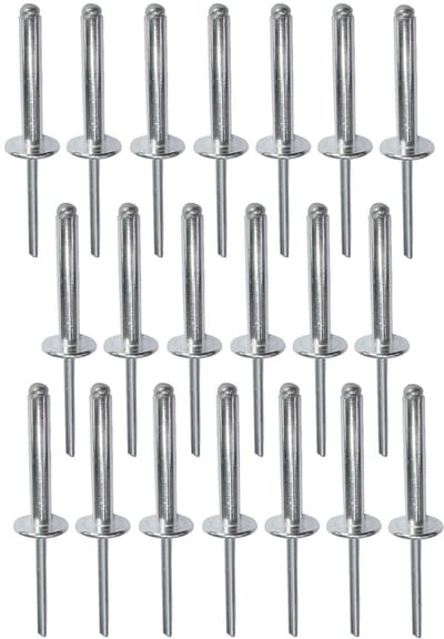 Dailygoods- Blindklinknagels set van 20 - Ø 5 mm - Klinklengte 30 mm - Brede flens 14 mm - Aluminium/staal - Onverwijderbare bevestiging - Klinknagels
