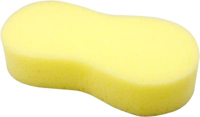 Grote zachte wasspons voor auto, fiets en motorfiets - krassenvrij reinigen - 21,5 x 11 x 4,5 cm - geel