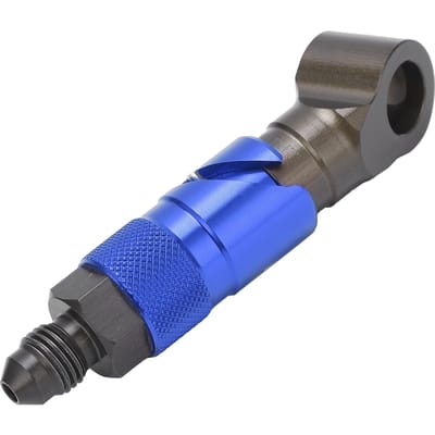 Remleiding Snelkoppeling Adapter Fitting Gebogen Universeel voor Olie Brandstof Vloeistof SlangBlauw