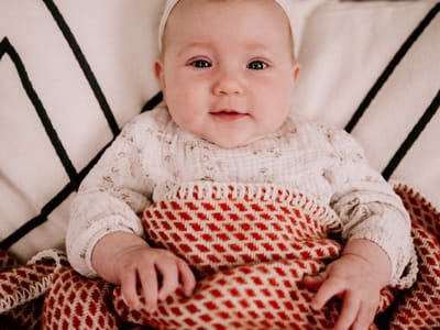 Wiegdeken wol - Pure Baby Love - Bee - terracotta