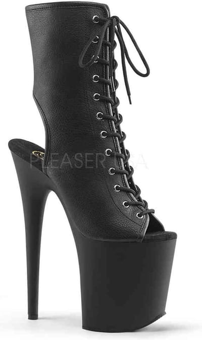 Pleaser - FLAMINGO-1016 Plateau Laarzen, Paaldans schoenen - Paaldans schoenen - 44 Shoes - Zwart