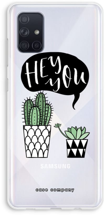 Case Company® - Hoesje geschikt voor Samsung Galaxy A71 hoesje - Hey you cactus - Soft Cover Telefoonhoesje - Bescherming aan alle Kanten en Schermrand