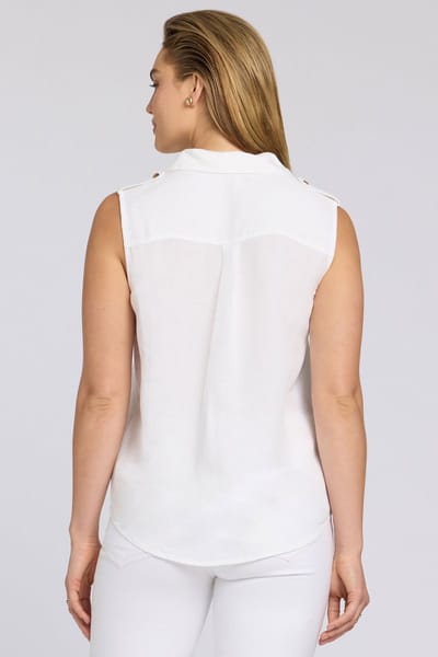 Gabrielle Mouwloze Linnen Blouse