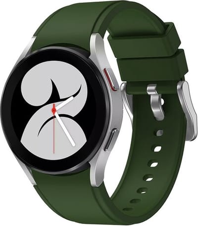 By Qubix - Geschikt voor Samsung Galaxy Watch bandje - Siliconen sportband 20mm - Groen - Geschikt voor Samsung Galaxy Watch 7 (40 & 44mm) - Galaxy Watch FE - Galaxy Watch 6 - Galaxy Watch 6 Pro - Galaxy Watch 5 - 5 Pro - Galaxy Watch 4 - 4 Classic