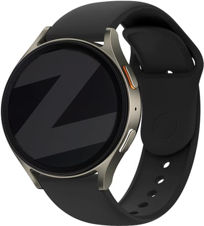 Bandz Smartwatch bandje 20mm siliconen sport 'easy fit' - geschikt voor Samsung Galaxy Watch 4 / 5 / 6 / 7 (Pro / Classic) / 3 - 41mm / Active 40 & 44mm / FE - Amazfit GTS 1-2-3-4 - Polar Unite / Ignite / Pacer (zwart)