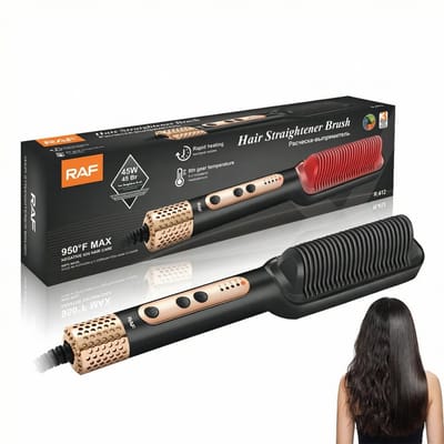 ECTEATOY® Elektrische Stijlborstel voor Haar - Haar Stijltang-2 in 1 Haarborstel en Stijltang - 25s PTC Verwarming - 5 Temperatuurstanden- verwarmde borstel-Willekeurige kleur