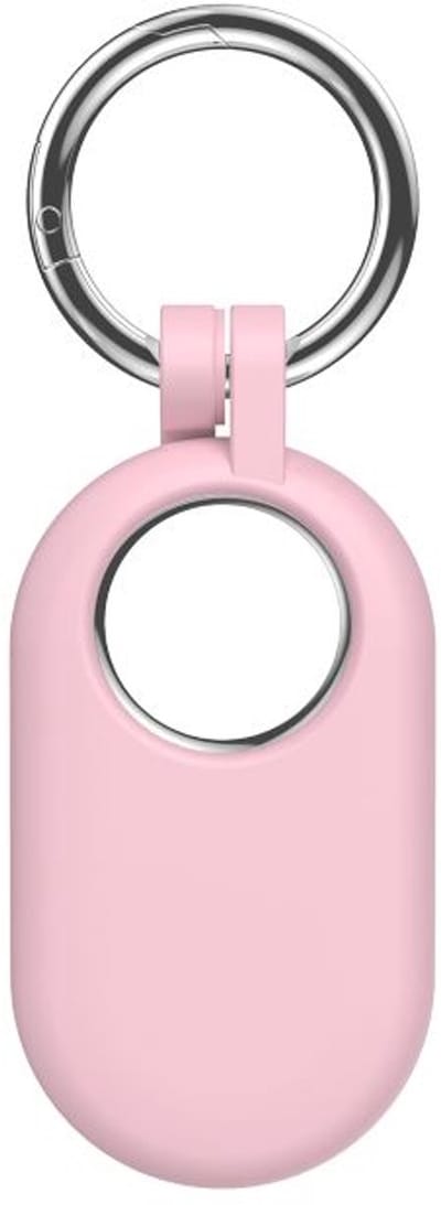 Jumada's Hoesje Geschikt voor Samsung SmartTag 2 - Siliconen Case / Houder / Sleutelhanger - Roze