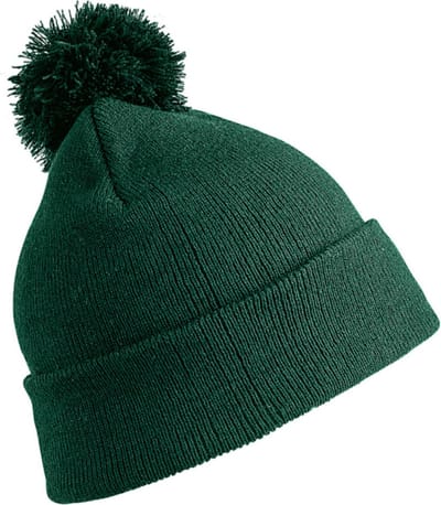 Result Wintermuts - met pom pom - donkergroen - volwassenen - dames/ heren - muts - 100% acryl