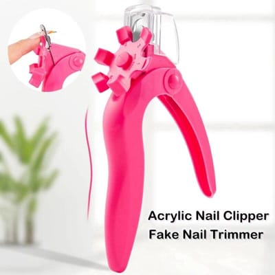 Acryl Nagelvijl Verstelbare Roestvrijstalen Cutter Trimmer voor Nagelkunst Schoonheidssalon Gereedschap Manicure Project roze
