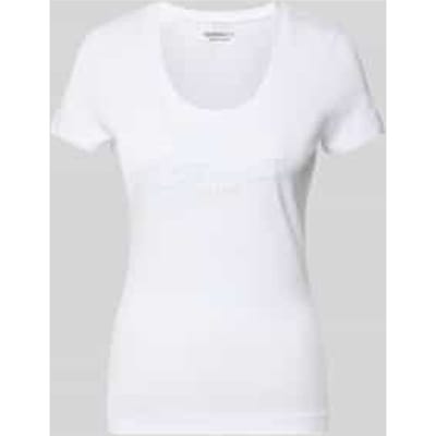 T-shirt met U-hals model 'SCRIPT'