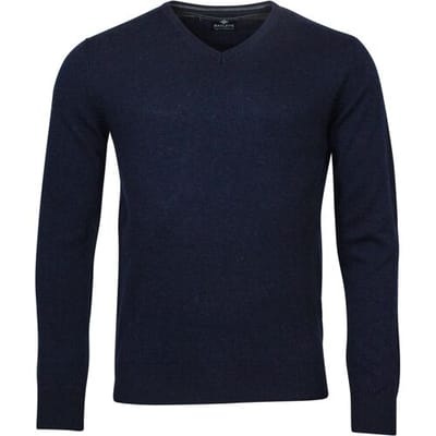 Baileys Trui V-Neck Uni Color Lambswool Navy / male