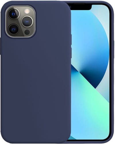 Hoesje - Geschikt voor Apple iPhone 14 Pro - Sterk & Shockproof - Siliconen Case - Hoes Cover - Telefoonhoes - Donkerblauw