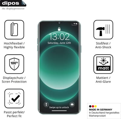 dipos FLEX – 2x Matte Screenprotector geschikt voor GFive Note 25 Ultra | Volledige Schermbescherming | Case-Friendly