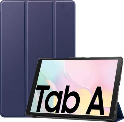 Hoes - Geschikt voor Samsung Galaxy Tab A7 (2020) - Dun & Stevig - Trifold Bookcase - Hard Cover - Hardcover Book Case - Tablet Hoesje - Donkerblauw