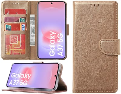 Hoesje geschikt voor Samsung Galaxy A37 hoesje - Arara bookcase - Goud