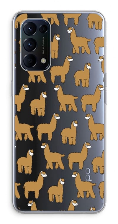 Case Company® - Hoesje geschikt voor Oppo Find X3 Lite hoesje - Alpacas - Soft Cover Telefoonhoesje - Bescherming aan alle Kanten en Schermrand
