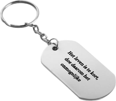Akyol - het leven is te kort doe daarom het onmogelijke sleutelhanger - Quotes - familie vrienden - cadeau - 54 x 29mm