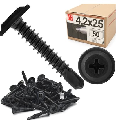 LUN FIX - Boorschroeven 4,2x25 mm - 50-pack - gefosfateerd staal - PH kruiskop - gipsplaten, metalen profielen, gips, hout