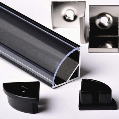 2 Meter Aluminium Profiel voor LED-strips met Ronde Hoek en Afdekking