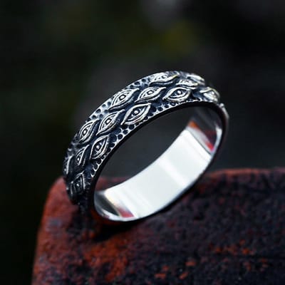 Nieuwe Collectie Vintage Duivels Oog Ring 316L Roestvrij Staal Coole Biker Eenvoudige Ringen Voor Mannen Vrouwen Mode Amulet Sieraden Cadeaus 8 black