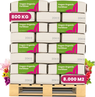 Vegan Plantaardige Mestkorrels  (40x = 800Kg – Voor 8000m2) Universele Organische Meststof - Organifer
