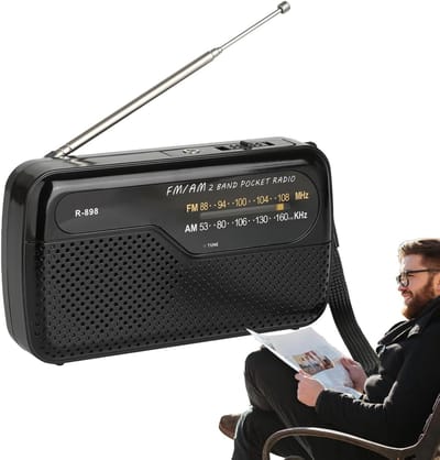 Draagbare Transistor Radio - Batterij Gevoed FM Radio voor Avontuur, Thuis, en Buitenshuis