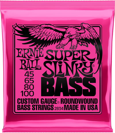 Ernie Ball Super Slinky - Basgitaar Snaren - 45-100 - Nickel Wound - Light Gauge