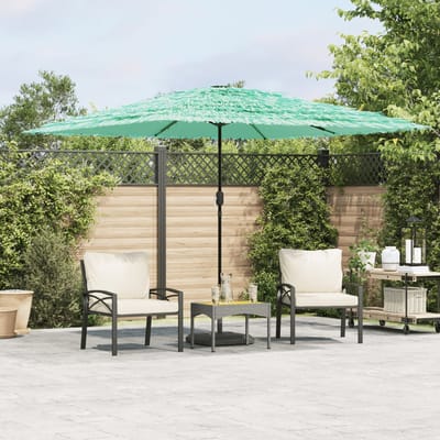 vidaXL - Parasol - met - stalen - paal - 290x290x238 - cm - groen
