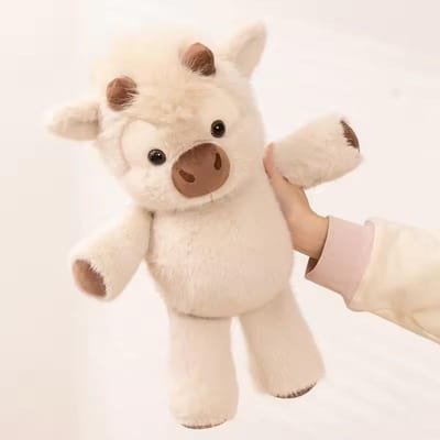 Schattig Schotse Hooglander Pluche Speelgoed 45cm - Knuffelbare Rennen Koe Knuffeldier Gemaakt Met Premium Zachte Stof Rustgevende Metgezel beige