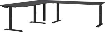 Hoekbureau Galileo Grafiet - 240x220cm - Hoekbureau - Hoogte 91 cm - In hoogte verstelbaar