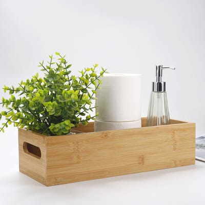 papieren mand voor achterkant van tanktop, bamboe badkamer opslag voor organiseren (38 x 15 x 10 cm)