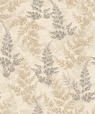 Herbarium - Scandinavisch Vliesbehang - Natuur - Bloemen - Lichtgrijs - 10,05 x 0,53 M.
