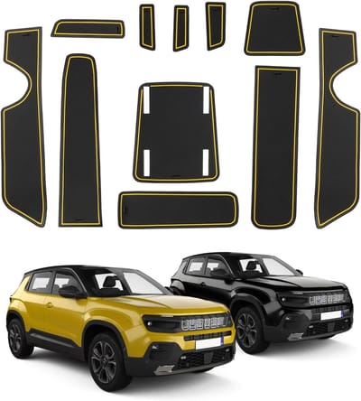 Non-Slip Rubber Mat voor Avenger EV/Hybrid/4XE/4X4 2023-2025 - Perfecte Pasvorm voor Console en Opbergruimte, Geel