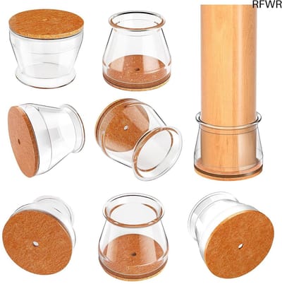 RFWR® Transparante Siliconen Stoelpootbeschermers - 20 Stuks voor Ronde Meubelpoten (23-32,9 mm)